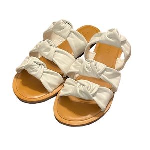 Gianni Bini Knotted White Slide Sandal